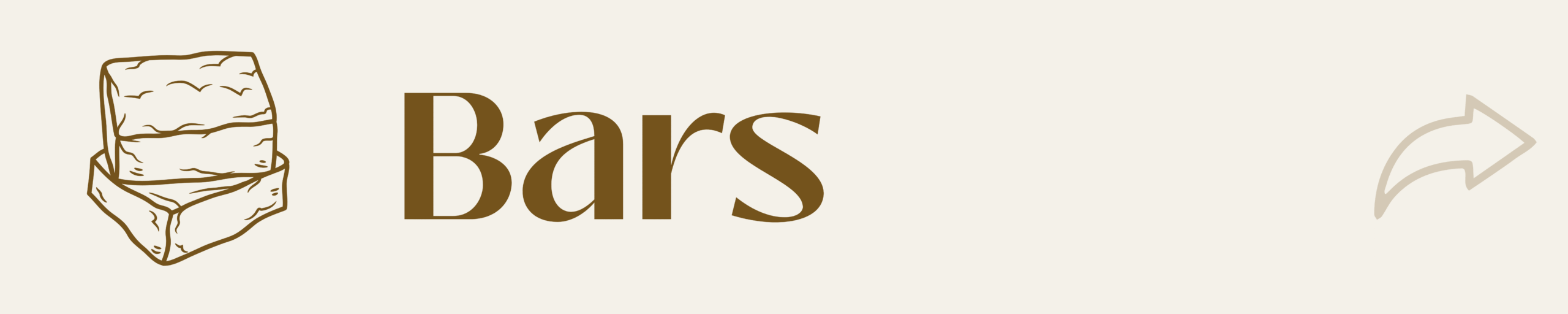 Icon for bars category showing stacked dessert bars.