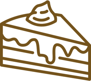 Slice of cake with frosting, representing a dessert.